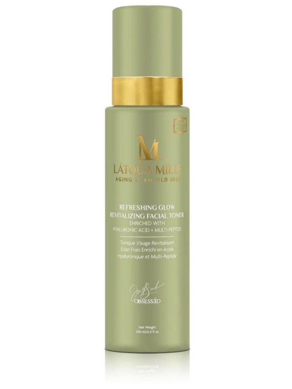 L'ATOUA MILLE Refreshing Glow Revitalizing Facial Toner - Sage Green & Gold